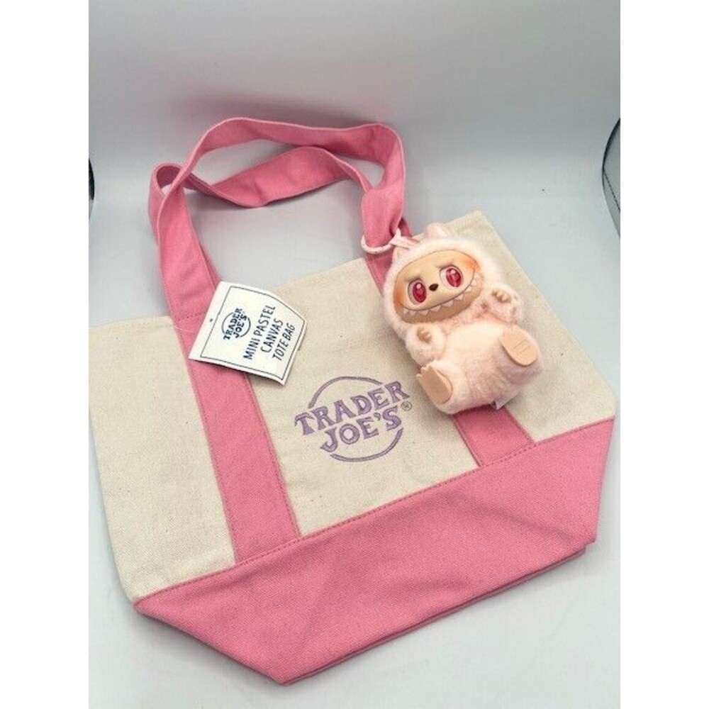 POP MART LABUBU Monsters Have A Seat DADA X Trader Joe’s Mini Tote Pastel Pink